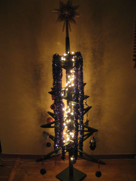 3 wooden xmas tree